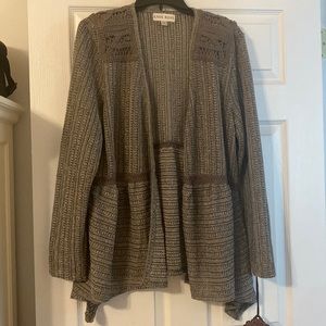 Brown Knox Rose cardigan never worn size XXL.